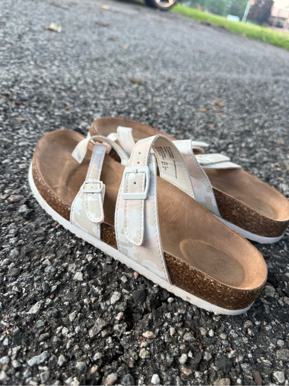 Neutral Camo Footbed Sandals - Comfortable Adjustable Straps
